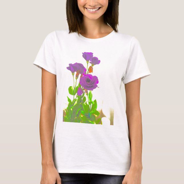 Camiseta Flores Púrpura Lisianthus (Anverso)