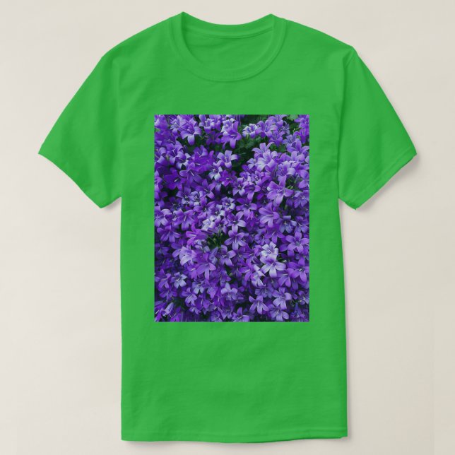 Camiseta Flores púrpuras botánicas (Diseño del anverso)