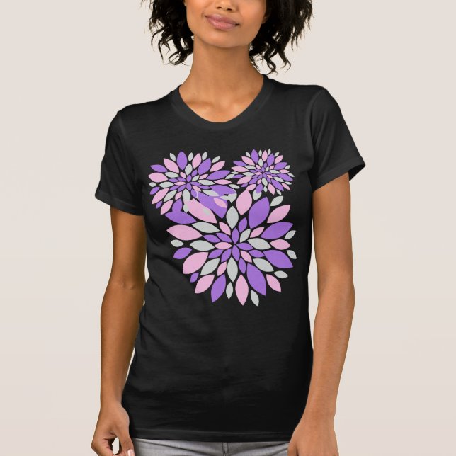 Camiseta Flores púrpuras de Petals mágicos (Anverso)