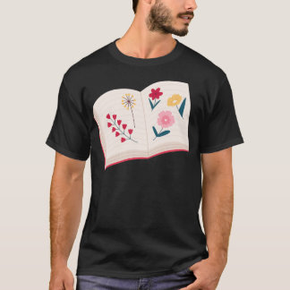 Camiseta Flores que crecen a partir de flores de libros que