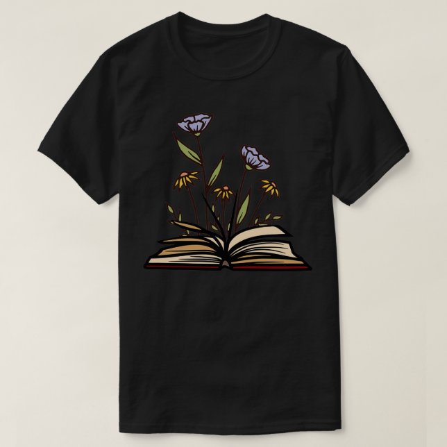 Camiseta Flores que crecen a partir del estilo del libro vi (Diseño del anverso)