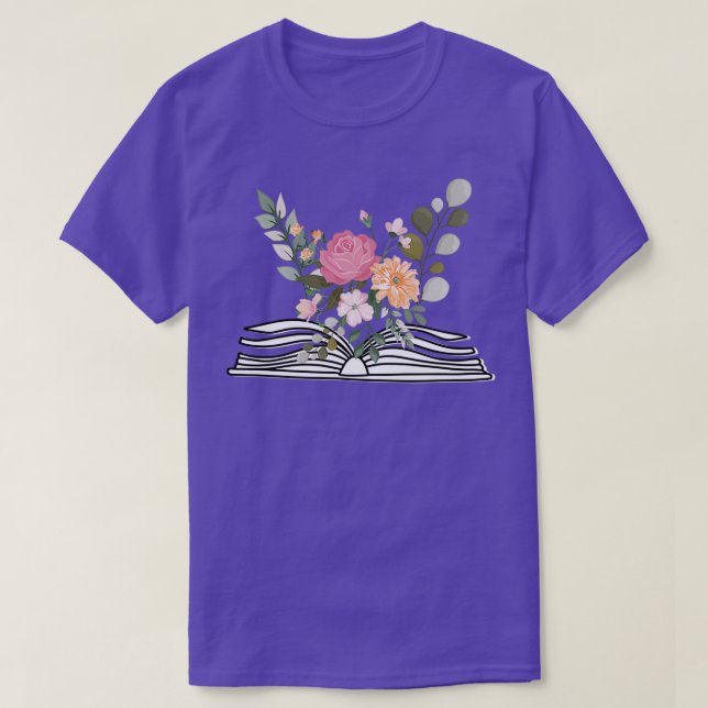 Camiseta Flores que crecen a partir del libro Books Lover G (Diseño del anverso)