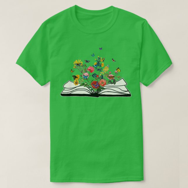 Camiseta Flores que crecen con humor de libro 3 (Diseño del anverso)