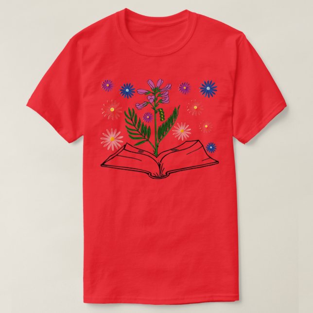 Camiseta Flores que crecen del libro Hedysarum Boreale 1 (Diseño del anverso)