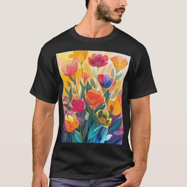 Camiseta Flores radiantes (Anverso)