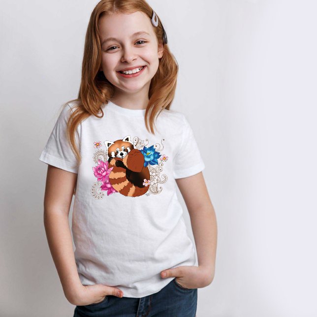 Camiseta Flores Red Panda Lotus Henna (Subido por el creador)