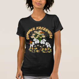 Camiseta Flores retro de margarita blanca de verano salvaje