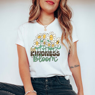 Camiseta Flores retro dejan que florezca la bondad