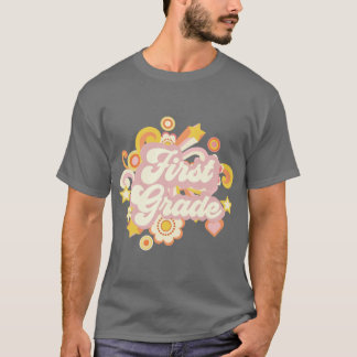 Camiseta Flores Retro Primer 1er Grado Regalo Maestro Idea