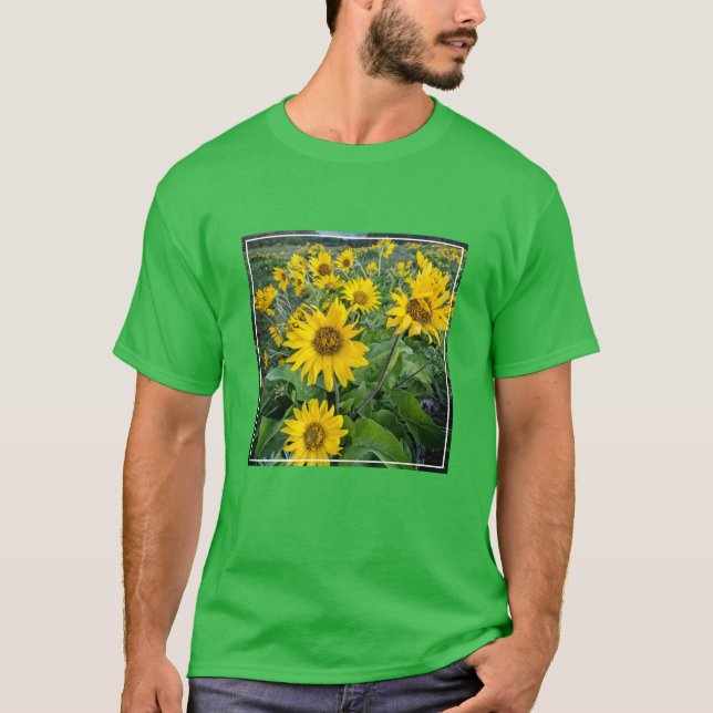 Camiseta Flores | Río Columbia Balsomroot, Oregón (Anverso)