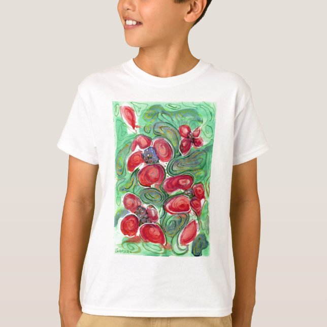 Camiseta Flores rojas (Anverso)