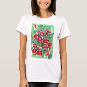 Camiseta Flores rojas
