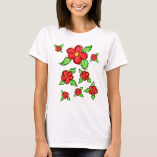 Camiseta Flores rojas brillantes de Artsy