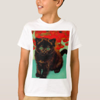 Flores rojas de gato negro Van Gogh