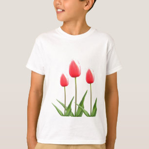 Camiseta Flores rojas de tulipán de primavera
