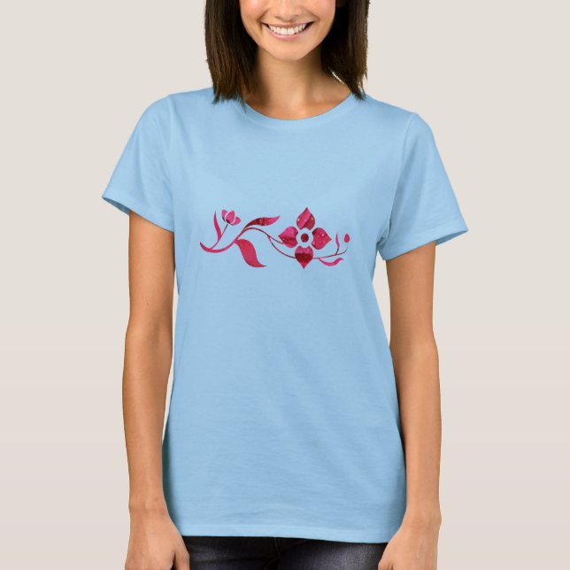 Camiseta Flores rojas en el vino (Anverso)