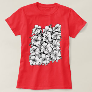 Camiseta Flores rojas rosadas