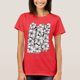Camiseta Flores rojas rosadas