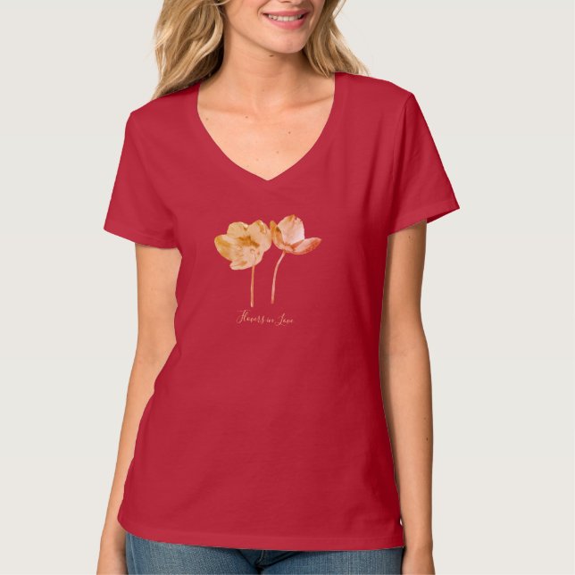 Camiseta Flores románticas de ensueño - Elegante naturaleza (Anverso)