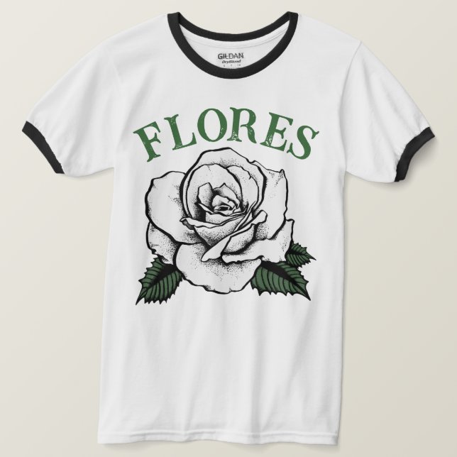 Camiseta flores rosa (Anverso del diseño)