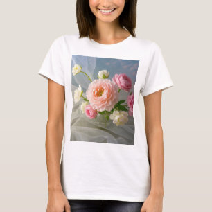 Camiseta Flores rosa elegantes y desenfadadas