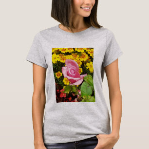 Camiseta Flores rosa y amarilla