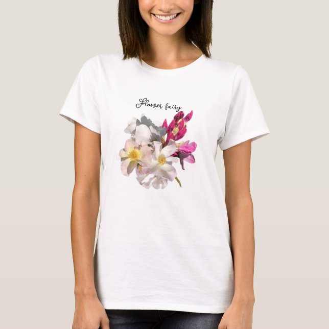 Camiseta Flores rosadas (Anverso)