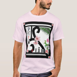 Camiseta Flores rosadas con marco negro Patria y Vida