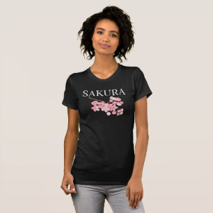 Camiseta Flores rosadas de flores de cerezo acuarela Sakura