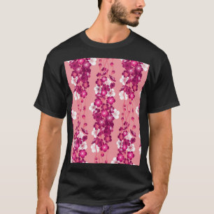 Camiseta Flores rosadas de rosa: fondo sin costuras.