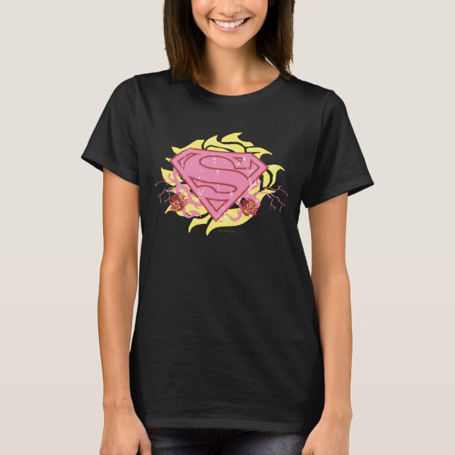 Camiseta Flores rosadas superchica (Anverso)