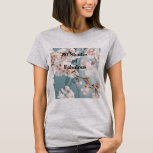 Camiseta Flores rosas 50 tonos de gris fabuloso