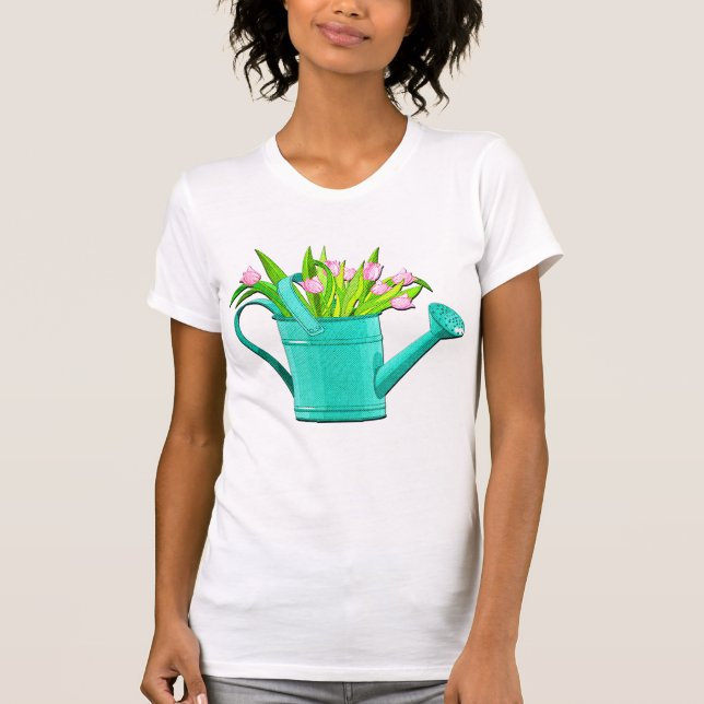 Camiseta Flores rosas en aguas turquesas no pueden ser cami (Anverso)