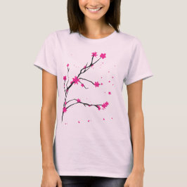 Camiseta Flores rosas flotando en el viento
