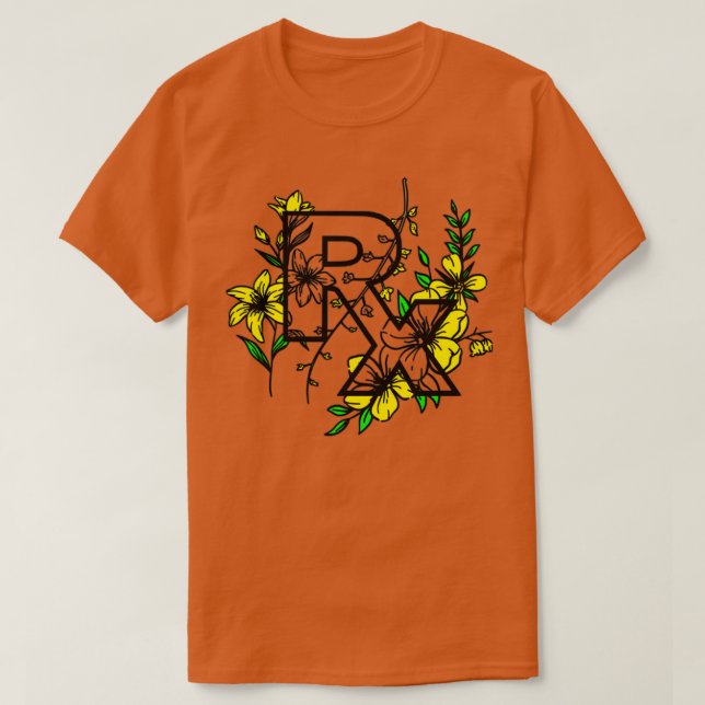 Camiseta Flores Rx amarillas (Diseño del anverso)