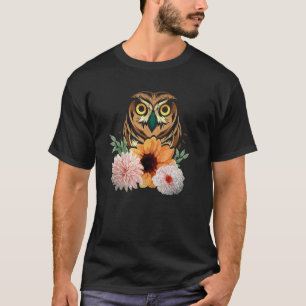 Camiseta Flores Sabias Bird Forest Animal Floral Owl