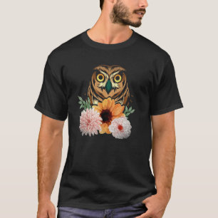 Camiseta Flores Sabias Bird Forest Animal Floral Owl