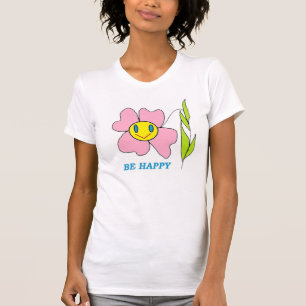 CAMISETA FLORES "SER FELIZ"