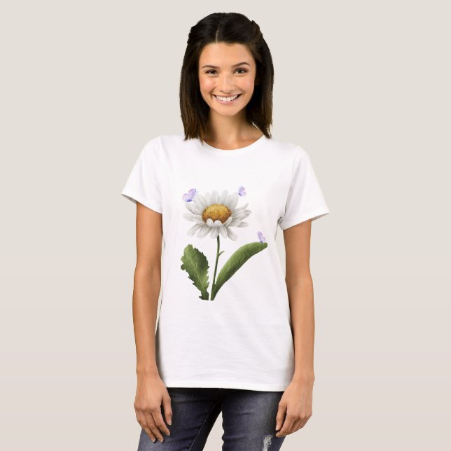 Camiseta Flores silvestres acuarela, flores botánicas, natu (Anverso completo)