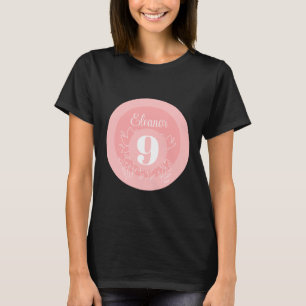 Camiseta Flores Silvestres Blancas Lindas Patrón Sobre Rosa