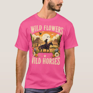 Camiseta Flores silvestres - Caballos salvajes