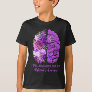 Camiseta Flores Silvestres Cerebro Recuerde Por Usted Alzhe