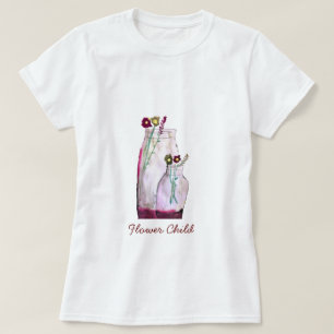 Camiseta Flores silvestres de acuarela caprichosas en un ja