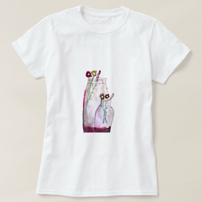 Camiseta Flores silvestres de acuarela caprichosas en un ja (Diseño del anverso)