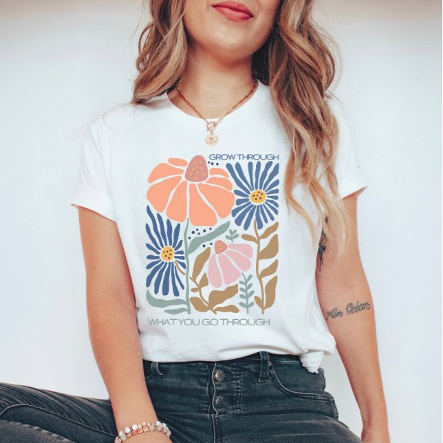 Camiseta Flores silvestres de Boho con cita Inspiradora (Subido por el creador)
