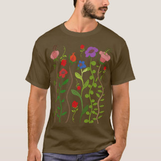 Camiseta Flores silvestres de época Botánica Naturaleza Pla