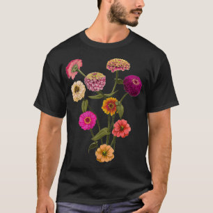 Camiseta Flores silvestres de zinnia felices para mujeres E