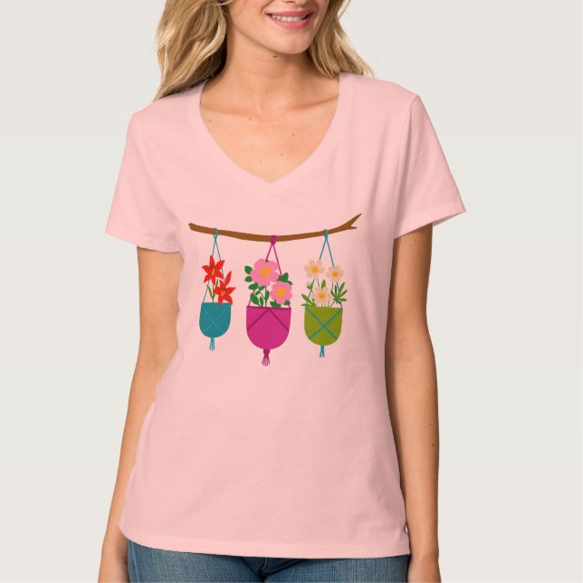 Camiseta flores silvestres en plantadores vibrantes (Anverso)