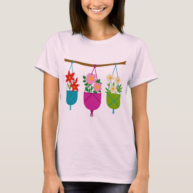 Camiseta flores silvestres en plantadores vibrantes (Anverso)