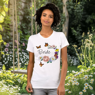 Camiseta Flores silvestres Floral Blue Mushrooms